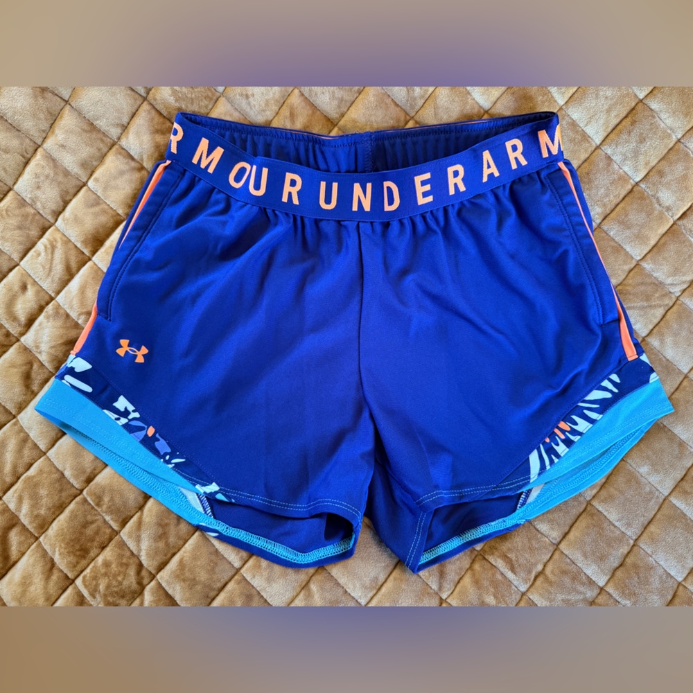 Under Armour Royal Blue Shorts with Orange Trim